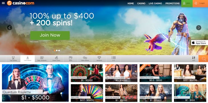 Casino.com live