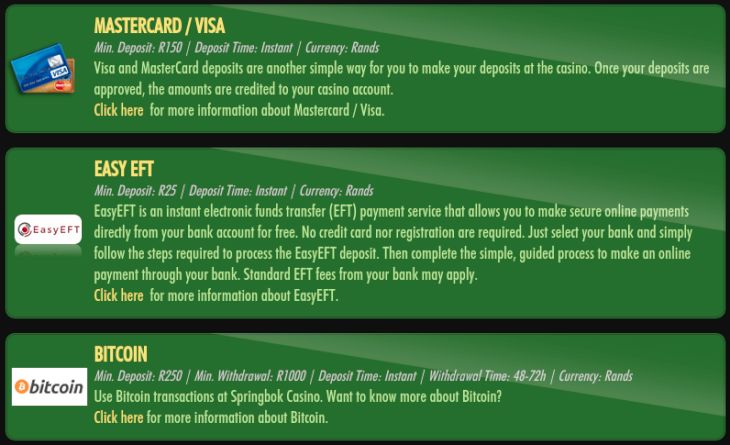 Springbook Casino banking