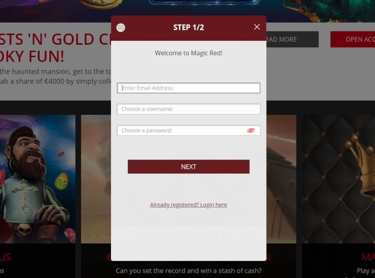 Magic Red Casino registration