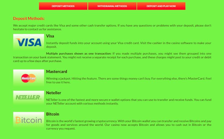SlotsGarden deposit methods